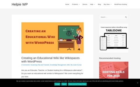 Creating an Educational Wiki like Wikispaces with WordPress ...