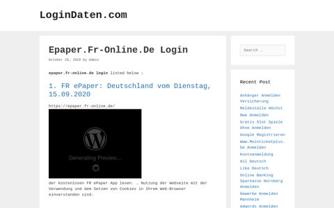 Epaper.Fr-Online.De Login - LoginDaten.com