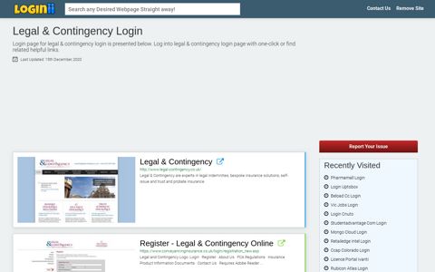 Legal & Contingency Login - Loginii.com
