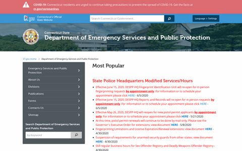 Connecticut Department of Emergency Services and Public ...