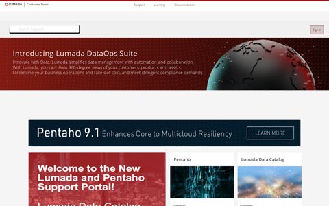 Lumada Customer Portal - Pentaho Support