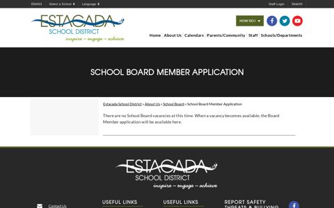 School Board Member Application - Estacada School District