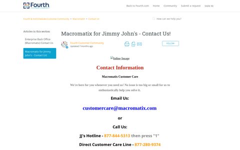 Macromatix for Jimmy John's - Contact Us! – Fourth ...