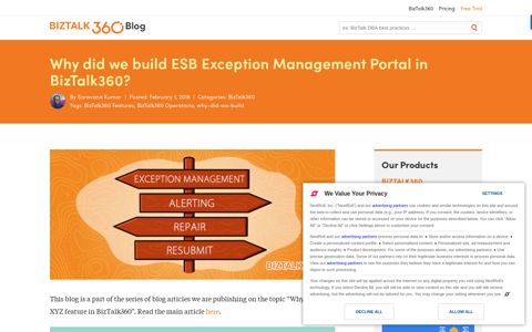 Why did we build ESB Exception Management Portal ...