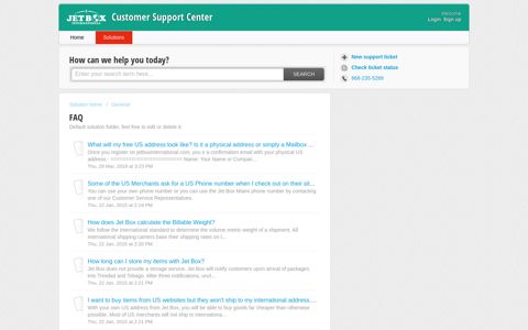 FAQ : Customer Support Center