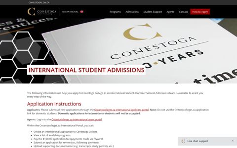International Student Admissions | Conestoga College