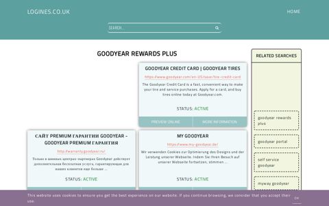 goodyear rewards plus - General Information about Login