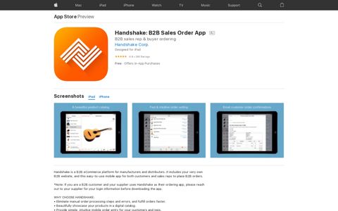 ‎Handshake: B2B Sales Order App on the App Store