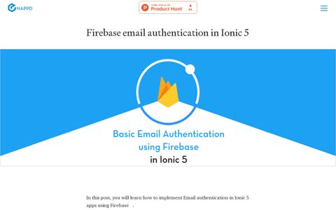 Firebase email authentication in Ionic 5 apps - Enappd