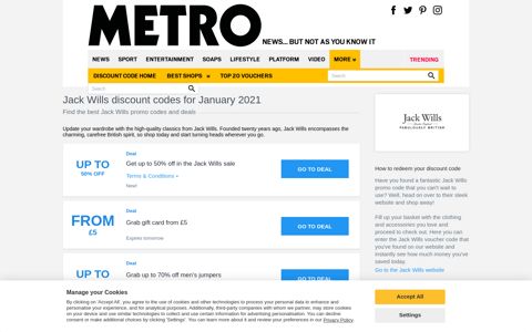 20% OFF | Jack Wills discount codes | December | Metro