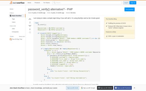 password_verify() alternative? - PHP - Stack Overflow