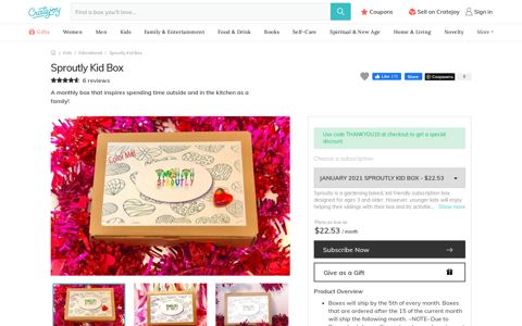 Sproutly Kid Box Subscription Box | Cratejoy