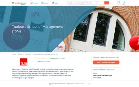 Toulouse School of Management (TSM) - Masters Portal