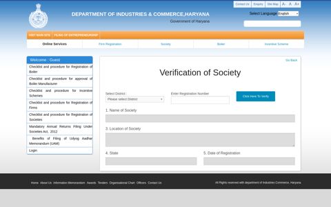 Verification of Society - Department of Industrial Commerce ...