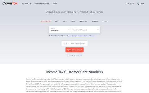 Income Tax Customer Care Numbers List - Coverfox.com