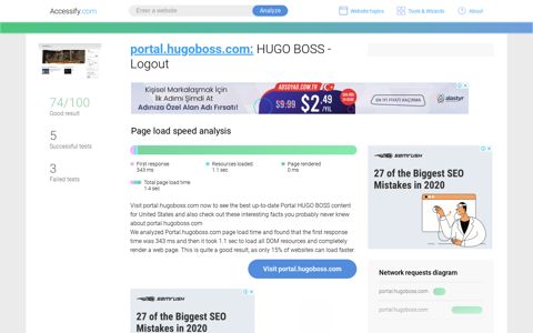 Access portal.hugoboss.com. HUGO BOSS - Logout
