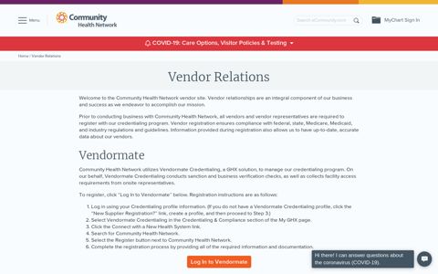 Vendor Relations | Community Health Network