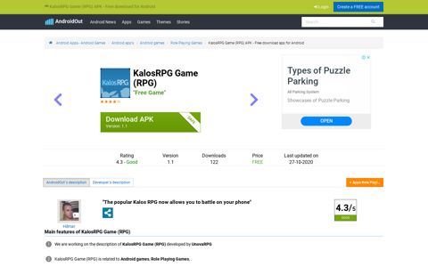 KalosRPG Game (RPG) APK - Free download for Android