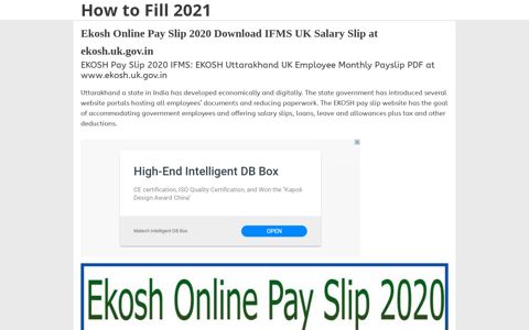 Ekosh Online Pay Slip 2020, IFMS UK Salary Slip at ekosh.uk ...