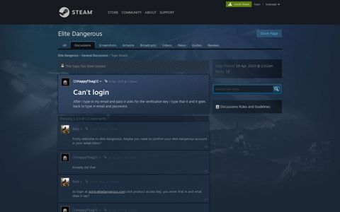 Can't login :: Elite Dangerous General Discussions - Steam ...