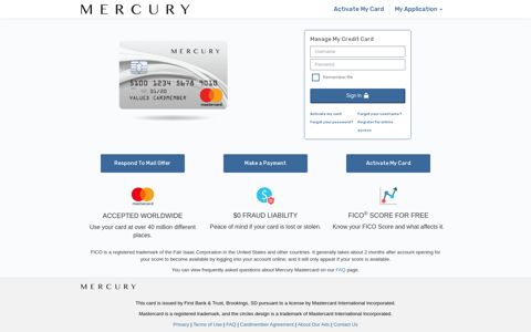 Welcome to Mercury Mastercard®