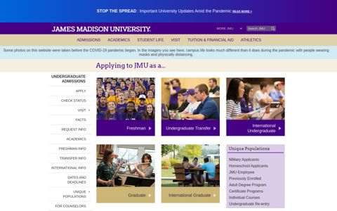 Applying to JMU as a... - James Madison University