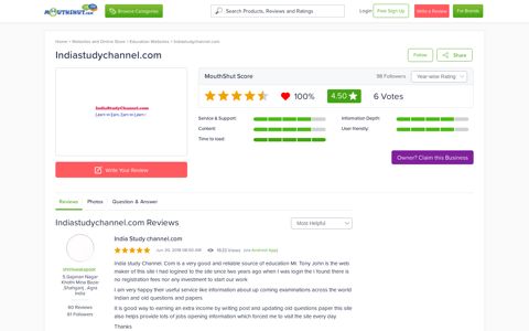 INDIASTUDYCHANNEL.COM - Reviews | online | Ratings | Free