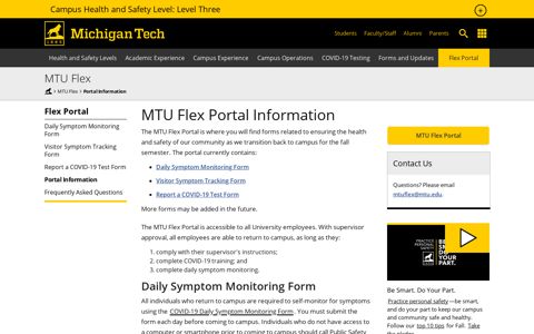 MTU Flex Portal Information - Michigan Technological University