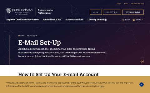 E-Mail Set-Up | Engineering for Professionals | Johns Hopkins ...