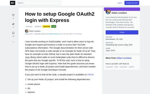 How to setup Google OAuth2 login with Express - DEV