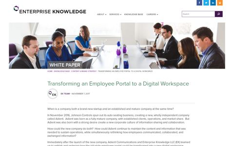 Transforming an Employee Portal to a Digital Workspace ...