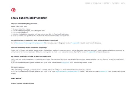 Login and Registration Help