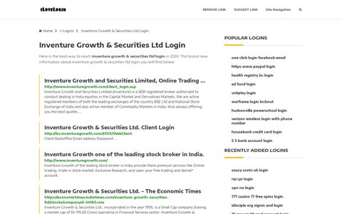 Inventure Growth & Securities Ltd Login ❤️ One Click Access