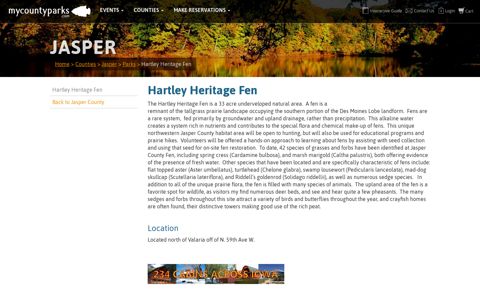 Hartley Heritage Fen - Jasper, IA - My County Parks