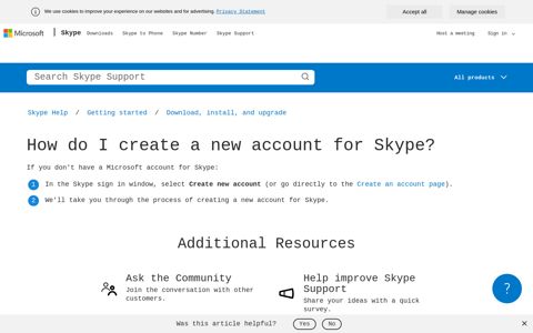 How do I create a new account for Skype? | Skype Support