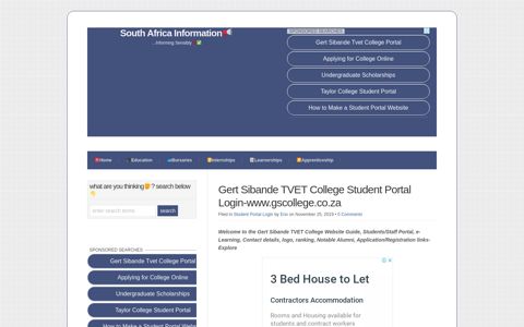 Gert Sibande TVET College Student Portal Login-www ...