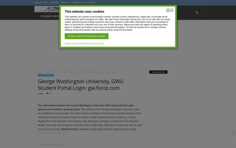 George Washington University, GWU Student Portal Login: gw ...