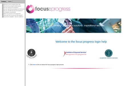 focus progress Login Help