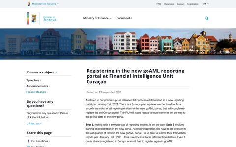 Registering in the new goAML reporting portal at Financial ...