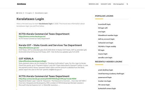 Keralataxes Login ❤️ One Click Access