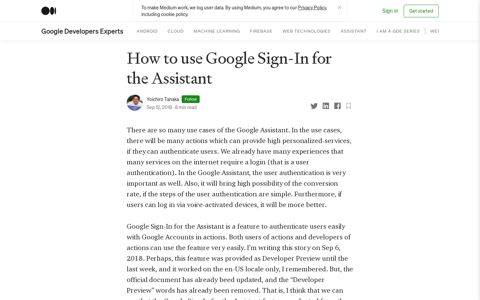 How to use Google Sign-In for the Assistant | by Yoichiro ...
