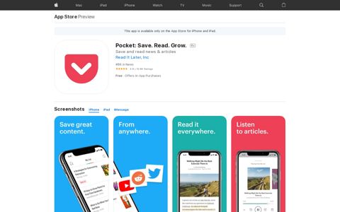 ‎Pocket: Save. Read. Grow. on the App Store