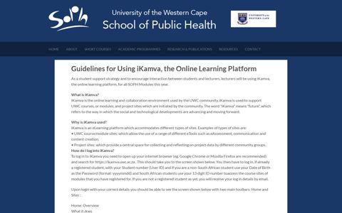 Guidelines for Using iKamva, the Online Learning Platform
