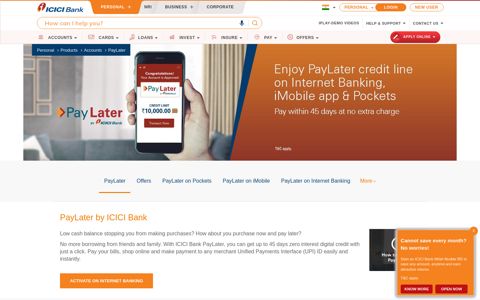 PayLater by ICICI Bank