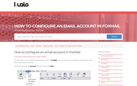 How to configure an email account in FoxMail - Kualo Limited