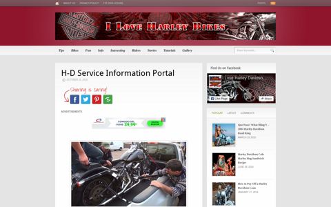 H-D Service Information Portal | I Love Harley Davidson Bikes