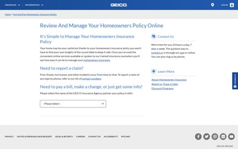 Homeowners Insurance Policy - Geico