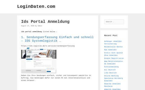 Ids Portal - Sendungserfassung Einfach Und Schnell - Ids ...