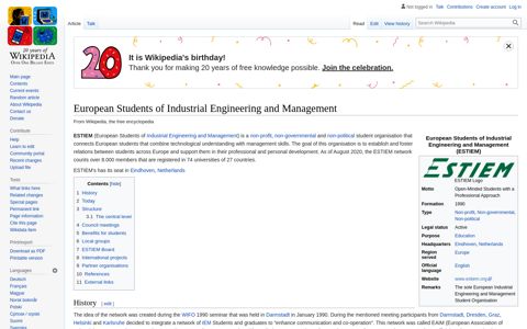 European Students of Industrial Engineering and ... - Wikipedia