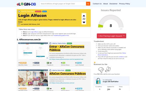 Login Alfacon - A database full of login pages from all over the internet!
